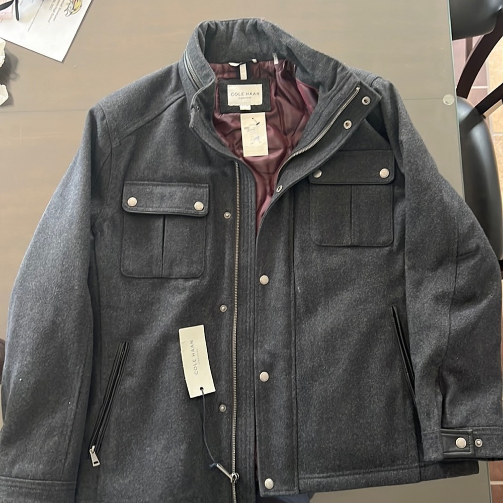 Cole Haan men’s XL Wool bomber jacket. Never worn